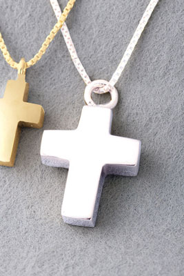 Asche-Medaillon Kreuz Silber