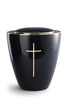 Urne schwarz mit Kreuz